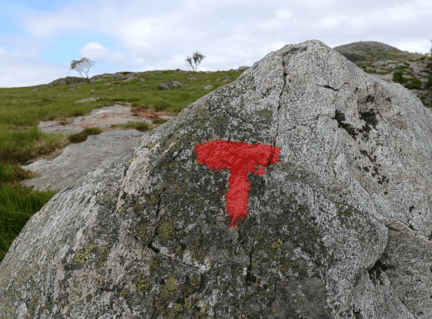 Hiken in Noorwegen Dalsnuten Sandnes rode T